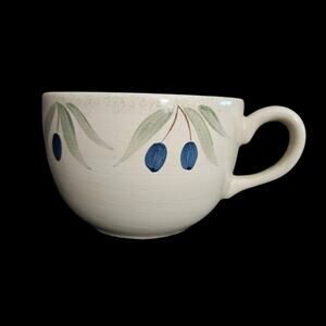 Pier 1 Katerini Blue Olive Tea Cups Set of 2 Slovenia Ceramic